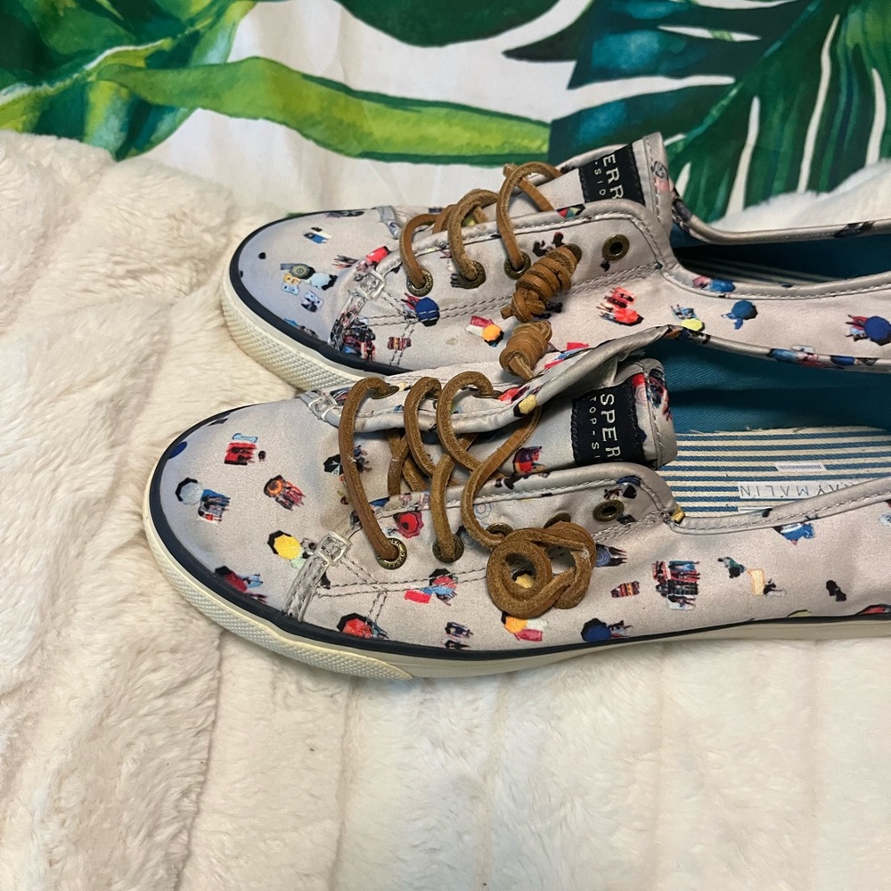 Sperry x Gray Malin Top-Sider 7 Graphic Printed Easy Lace Up Slip On Boat Shoes